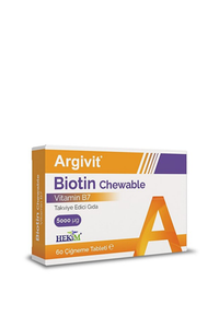 Argivit Biotin 5000 mcg 60 Çiğneme Tableti