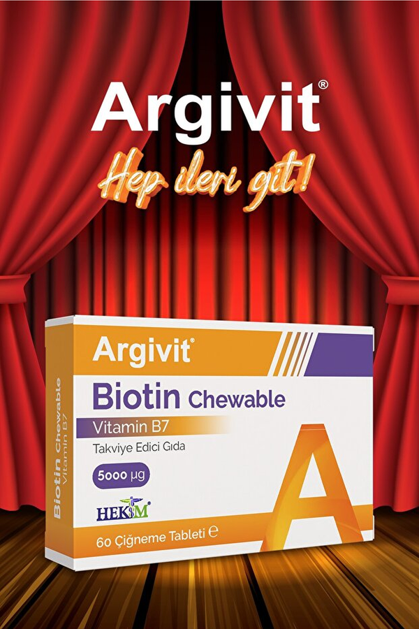 Argivit Biotin 5000 mcg 60 Çiğneme Tableti