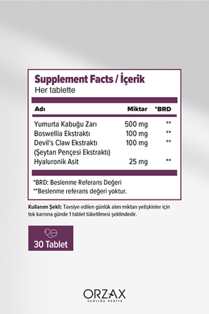 Orzax Cosakondrin Nem 30 Tablet