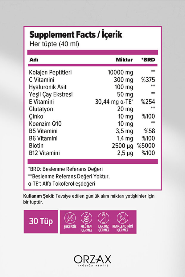 Orzax Day2Day The Collagen Beauty Plus 30 Tüp