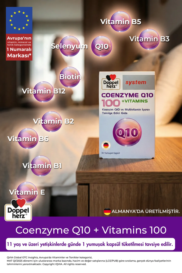Doppelherz Coenzyme Q-10 + Vitamins 100 mg 30 Kapsül