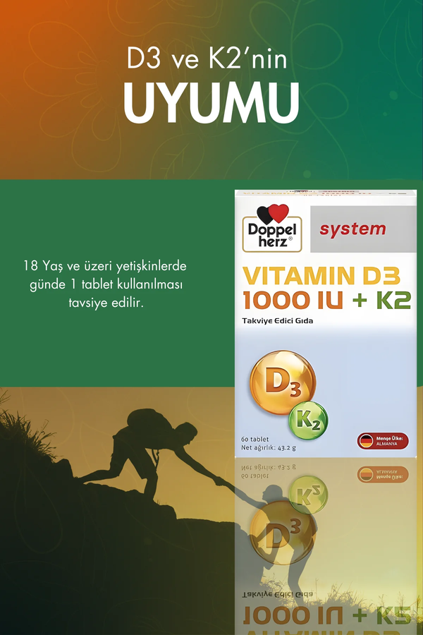 Doppelherz System Vitamin D3 & K2 60 Tablet