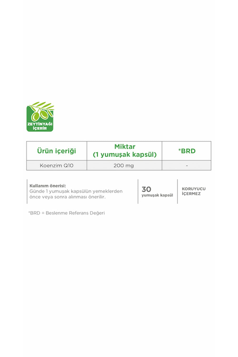 Dynavit Coenzyme Q-10 200 mg 30 Kapsül