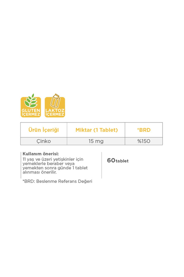 Dynavit Çinko Pikolinat 15 mg 60 Tablet