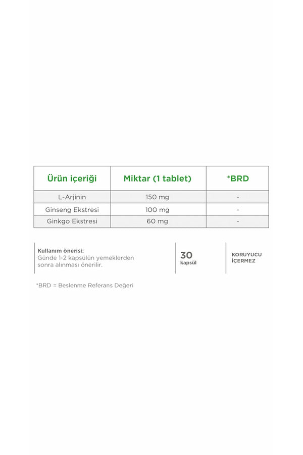 Dynavit Korean Ginseng Complex (Panax Ginseng) 30 Kapsül