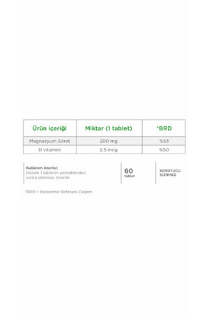 Dynavit Magnesium Citrate 200 mg & Vitamin D 60 Tablet