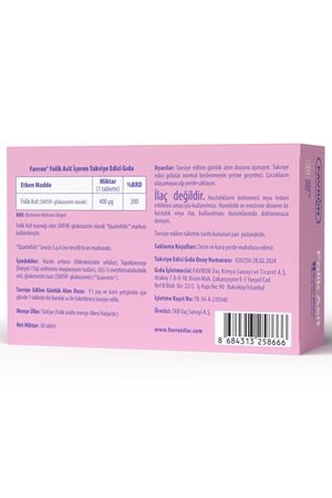Favron Folik Asit 400 mcg 30 Tablet