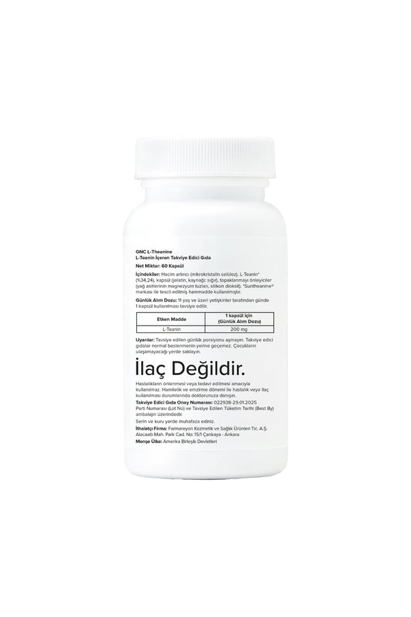 GNC L-Theanine 200 mg 60 Kapsül