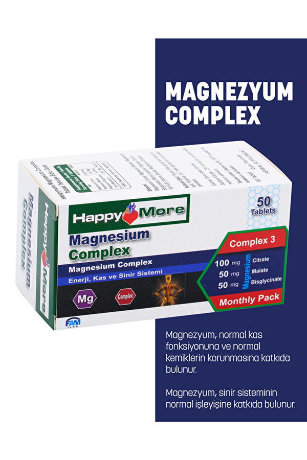 HappyMore Magnezyum Complex 50 Tablet