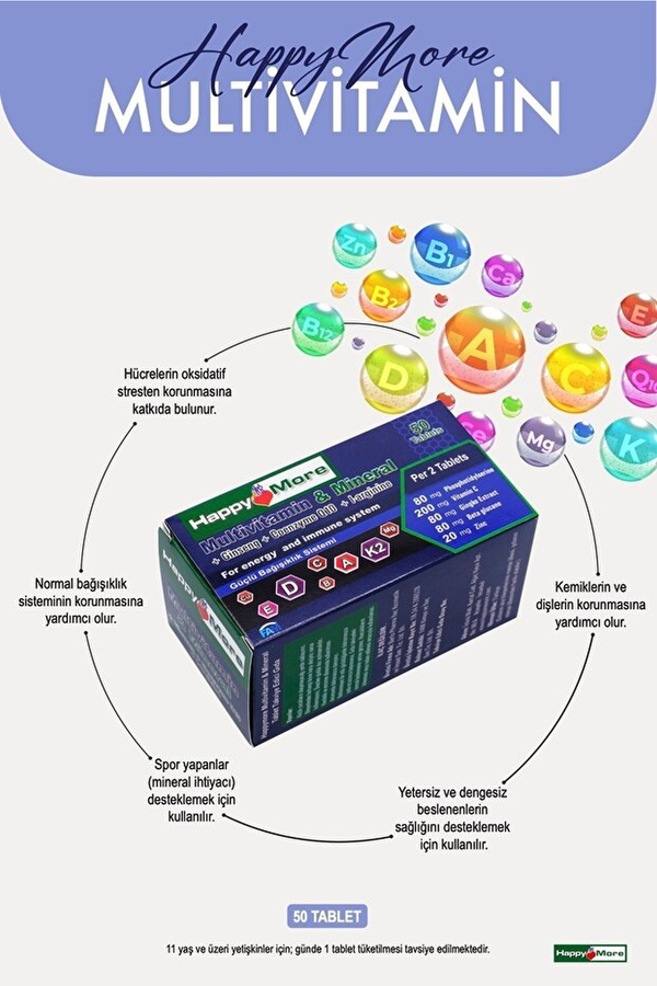 HappyMore Multivitamin & Mineral 50 Tablet