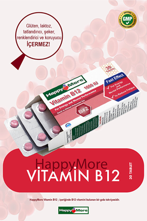 HappyMore Vitamin B12 25 mcg 30 Tablet