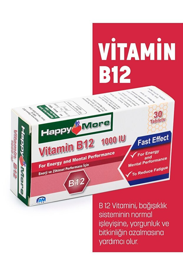 HappyMore Vitamin B12 25 mcg 30 Tablet