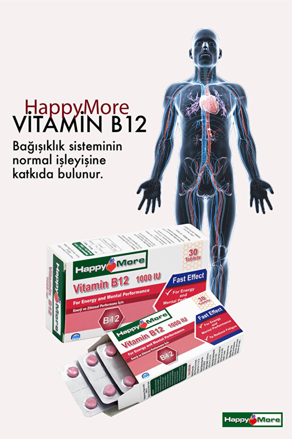 HappyMore Vitamin B12 25 mcg 30 Tablet