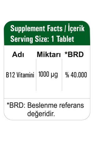 HappyMore Vitamin B12 25 mcg 30 Tablet