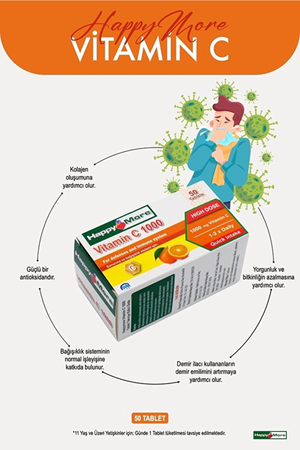 HappyMore Vitamin C 1000 mg 50 Tablet