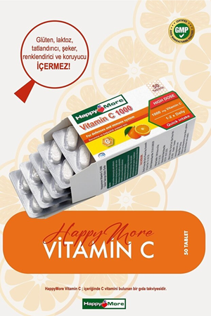 HappyMore Vitamin C 1000 mg 50 Tablet