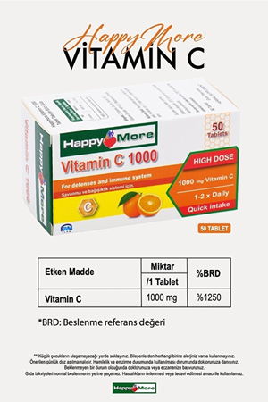 HappyMore Vitamin C 1000 mg 50 Tablet