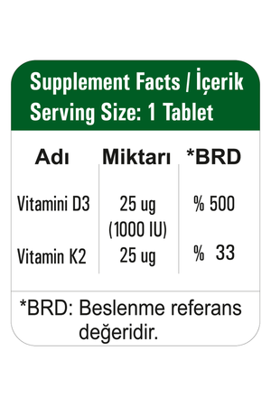 HappyMore Vitamin D3 & K2 30 Tablet
