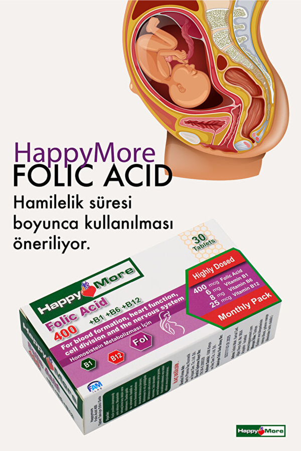 HappyMore Vitamin Folik Asit 30 Tablet