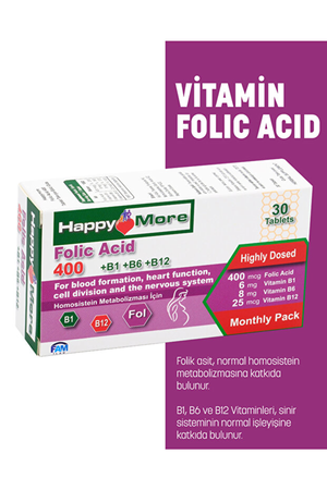 HappyMore Vitamin Folik Asit 30 Tablet