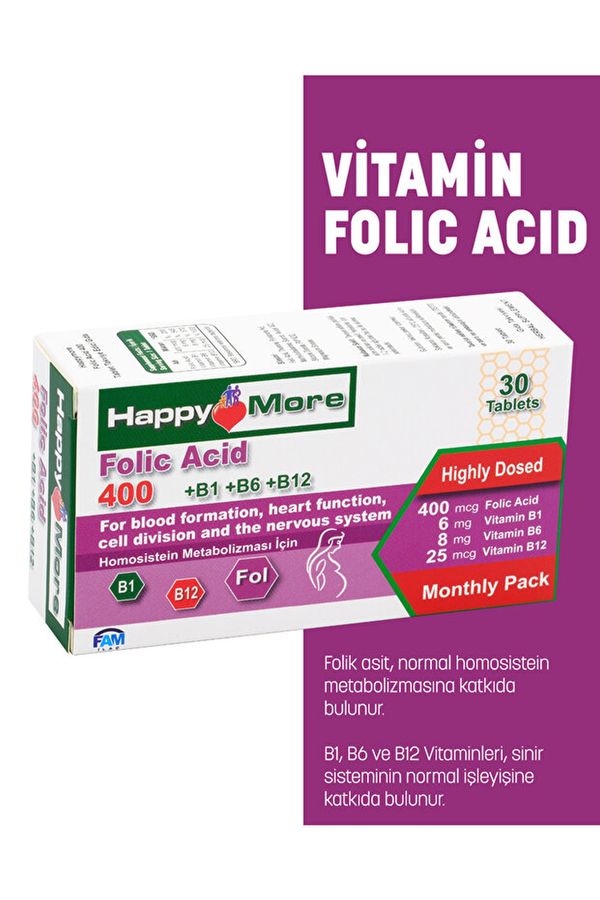 HappyMore Vitamin Folik Asit 30 Tablet