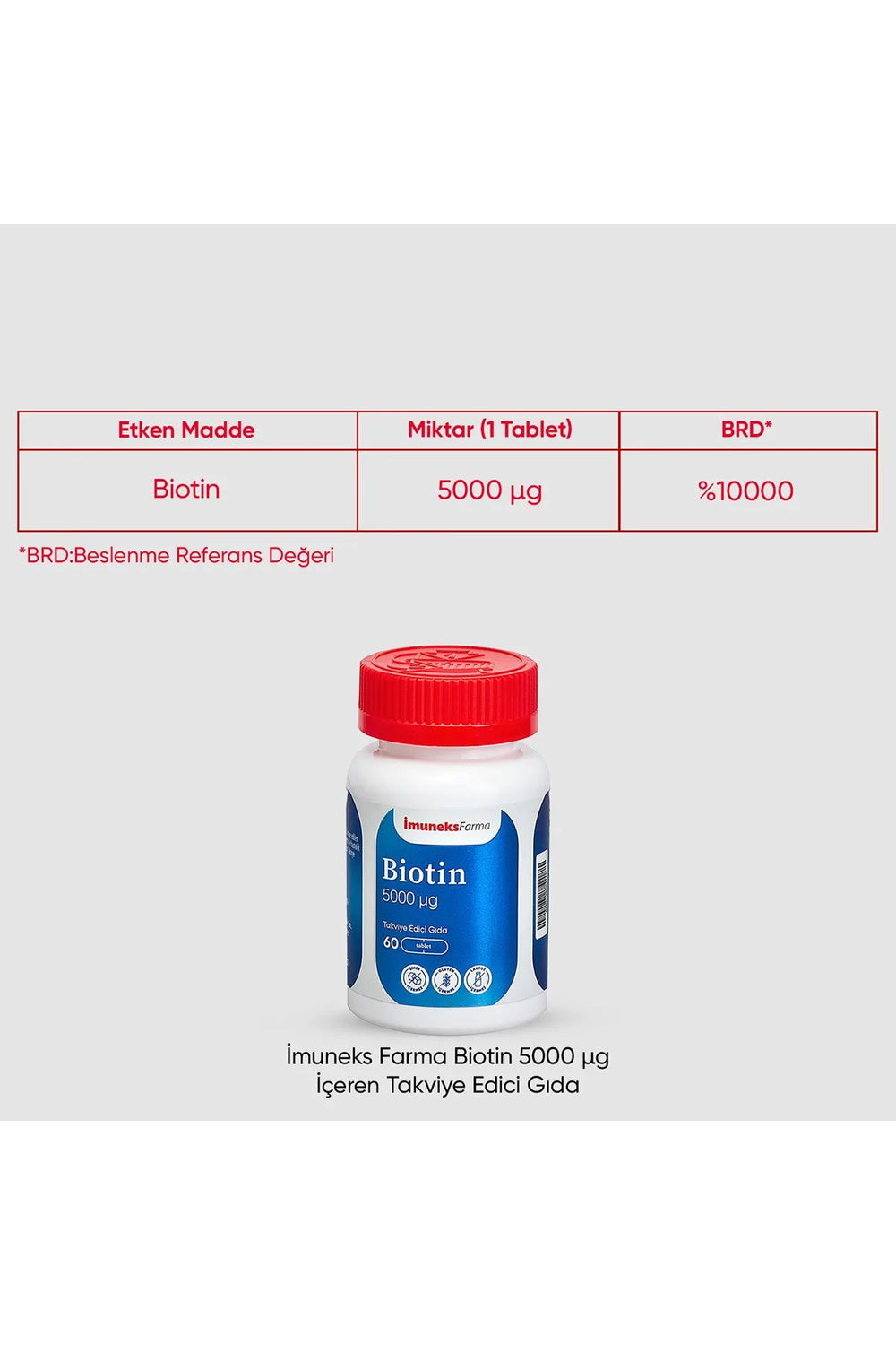 İmuneks Biotin 5000 mcg 60 Tablet