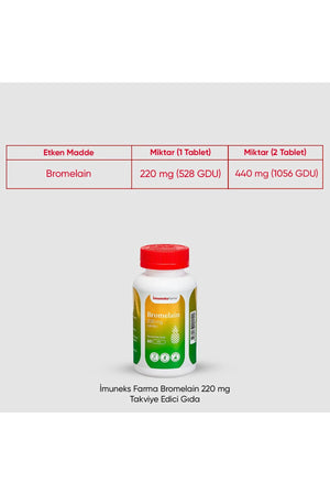 İmuneks Bromelain 220 mg 60 Tablet