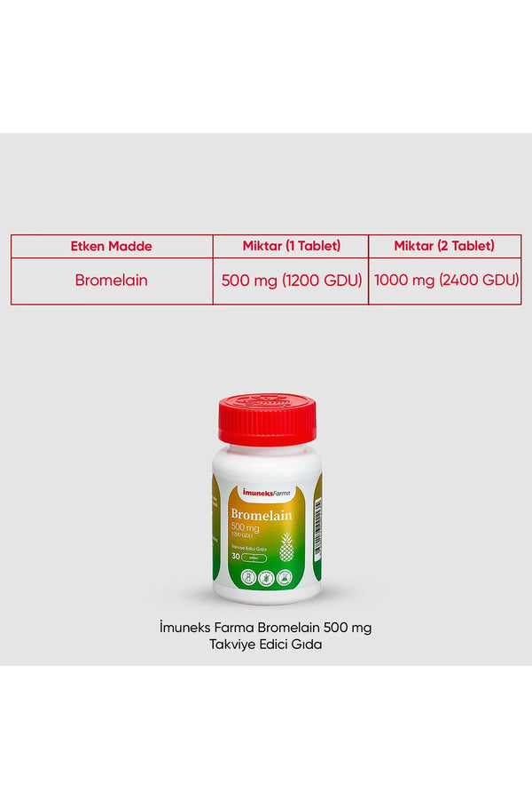 İmuneks Bromelain 500 mg 30 Tablet