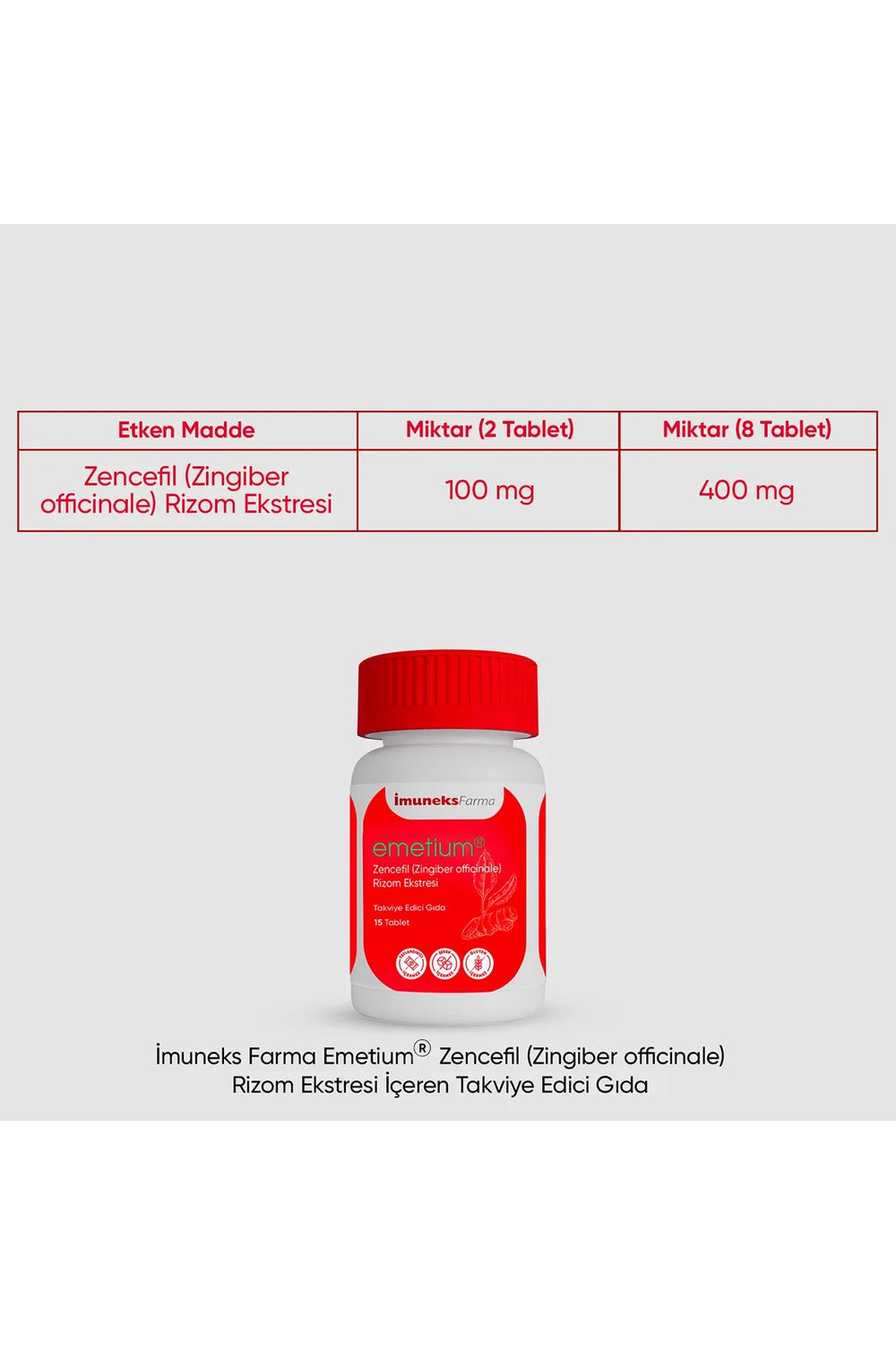 İmuneks Emetium 50 mg 15 Tablet