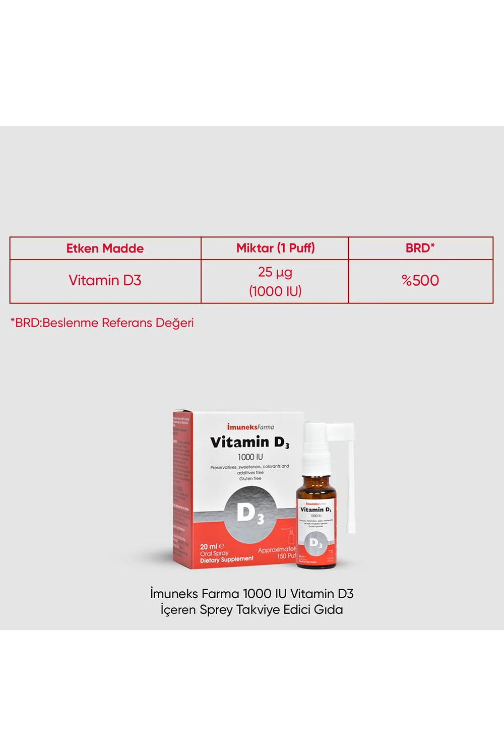 İmuneks Vitamin D3 1000 IU 20 ml