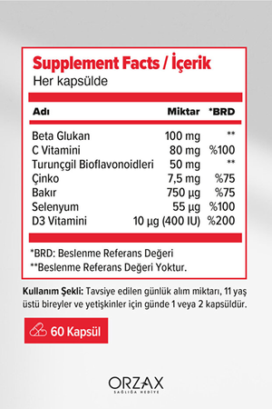 Orzax İmunol Complex 30 Kapsül
