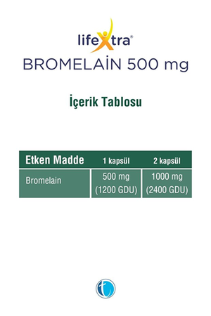 LifeXtra Bromelain 500 mg 60 Kapsül