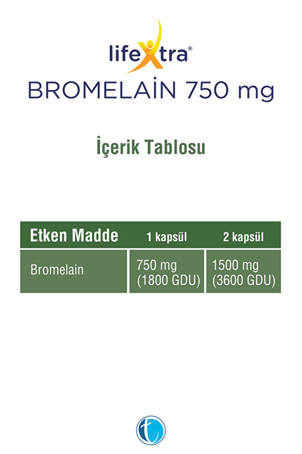 LifeXtra Bromelain 750 mg 30 Kapsül