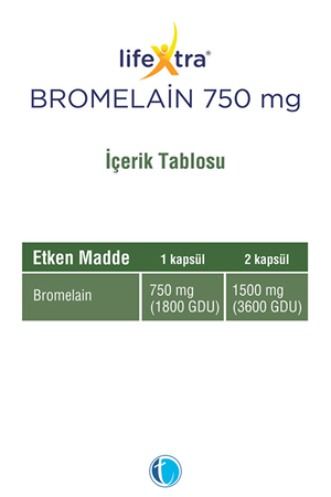 LifeXtra Bromelain 750 mg 60 Kapsül