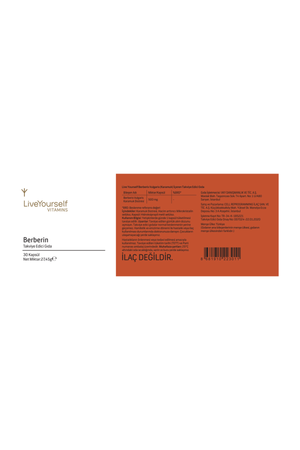 LiveYourself Berberin 500 mg 30 Kapsül
