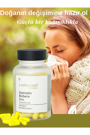 LiveYourself Quercetin Berberin Zinc 60 Kapsül