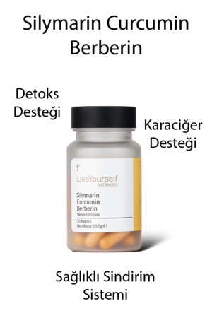 LiveYourself Silymarin Curcumin Berberin 30 Kapsül
