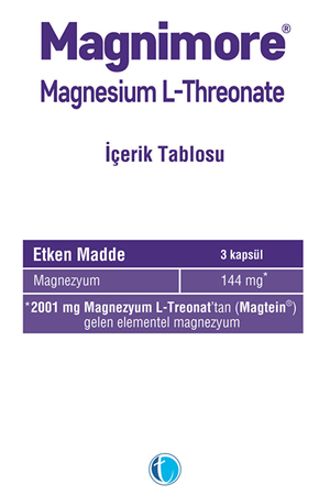Magnimore Magnesium L-Threonate 144 mg 90 Kapsül