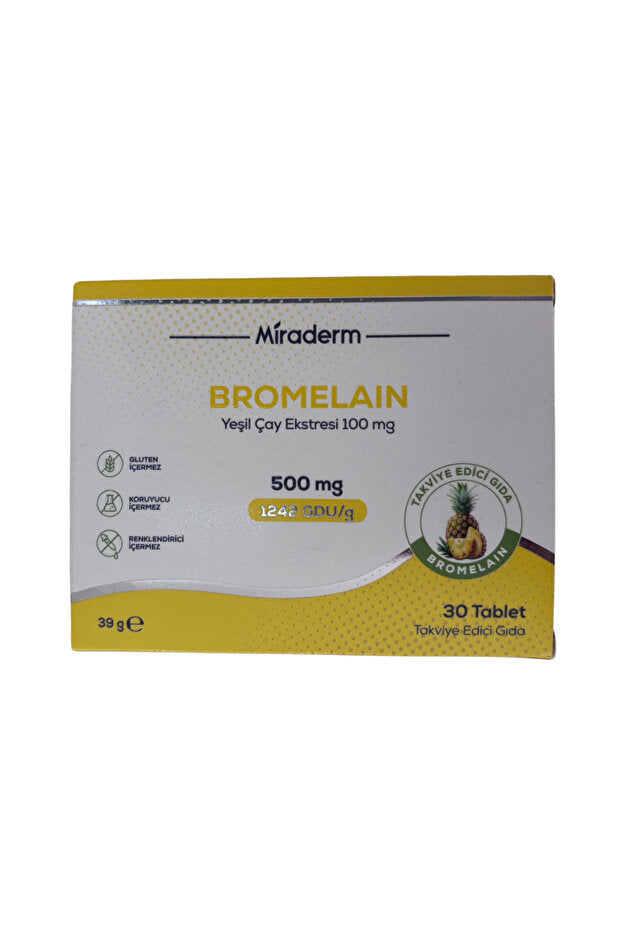 Miraderm Bromelain 500 mg 30 Tablet