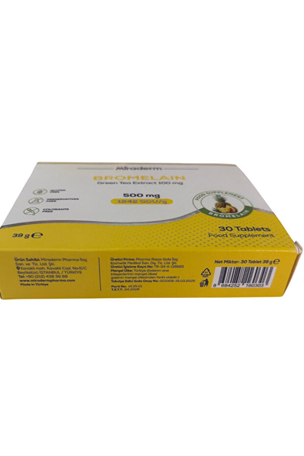 Miraderm Bromelain 500 mg 30 Tablet