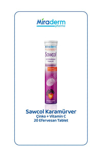 Miraderm Savkol Karamürver Çinko + Vitamin C 20 Efervesan Tablet