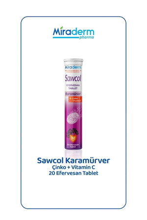 Miraderm Savkol Karamürver Çinko + Vitamin C 20 Efervesan Tablet
