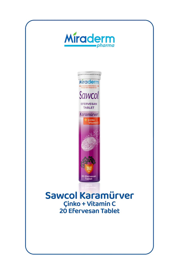 Miraderm Savkol Karamürver Çinko + Vitamin C 20 Efervesan Tablet