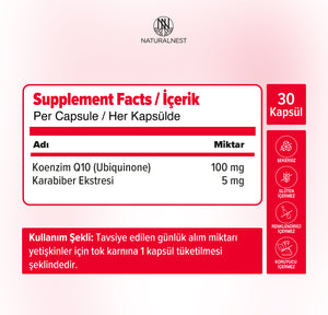 Naturalnest Koenzim QH 30 100 mg 30 Soft Jel