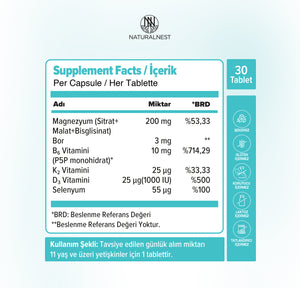 Naturalnest Magnezyum 100 mg 60 Tablet