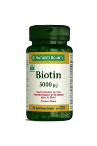 Nature's Bounty Biotin 5000 mcg 72 Kapsül
