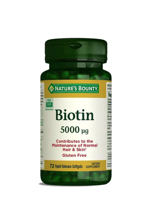 Nature's Bounty Biotin 5000 mcg 72 Kapsül