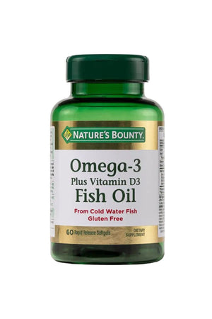 Nature's Bounty Omega-3 Plus Vitamin D3 60 Soft Jel