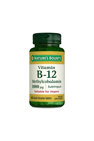 Nature's Bounty Vitamin B12 Methylcobalamin 1000 mcg 60 Dilaltı Tablet