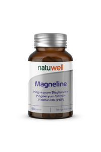 Natuwell Magneline Magnezyum Bisglisinat + Sitrat + P5P (Vitamin B6) 60 Kapsül